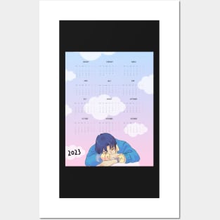 Aesthetic Sleeping Anime Boy 2023 Calendar Posters and Art